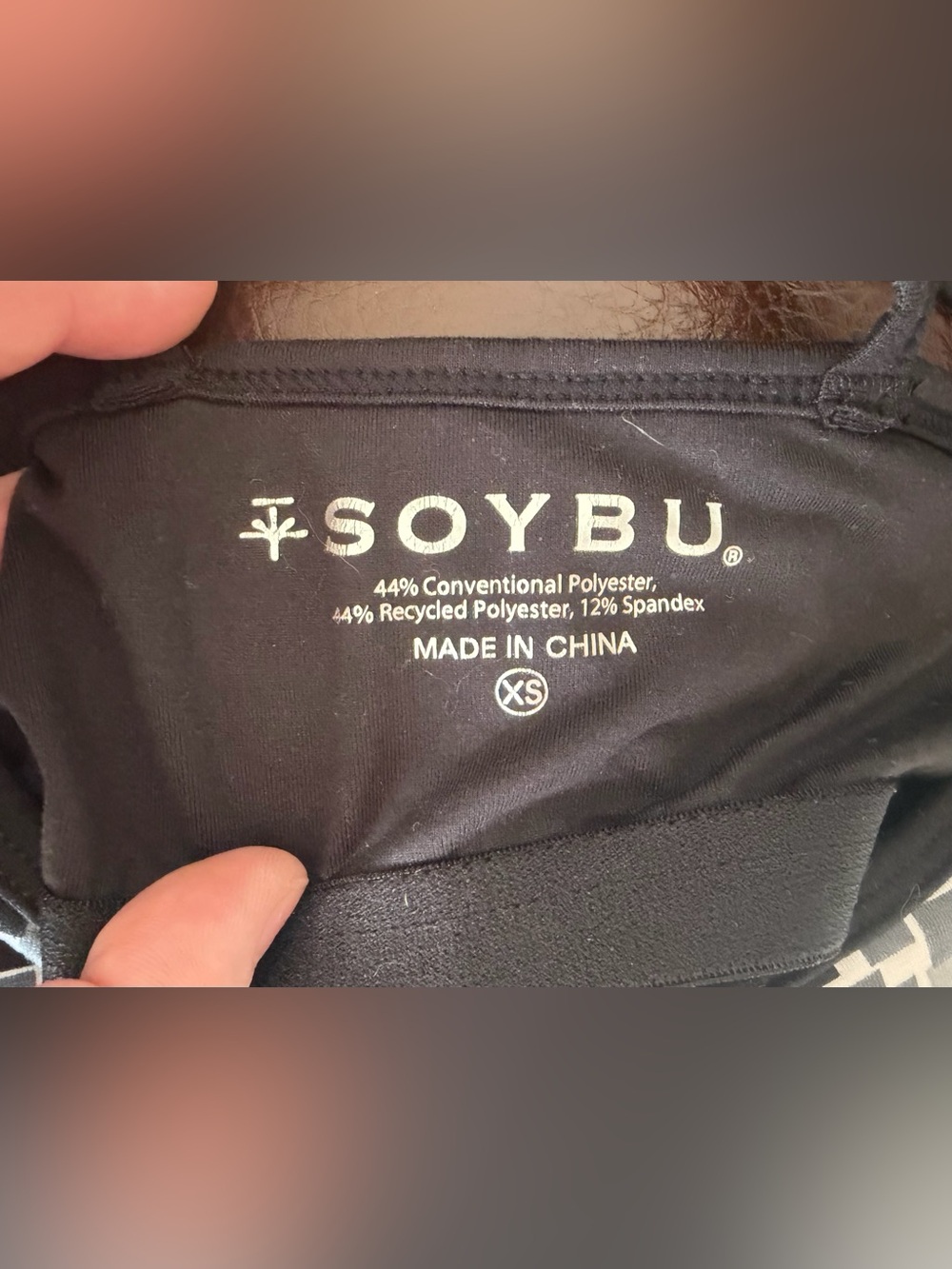 Soybu Tankini with Built in Bra- Black & White Strap Athleisure Tank- Size XS - Picture 4 of 7
